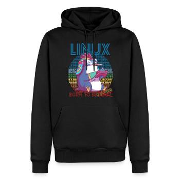 Linux Gamer Born To Be Root Geek Game Programmer A - Männer Premium Bio Hoodie - Schwarz - Vorne - Nico (187cm)