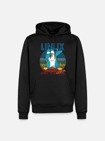 Linux Cool Born To Be Root Cute Penguin Geek Admin - Sweat à capuche Premium bio Homme - noir