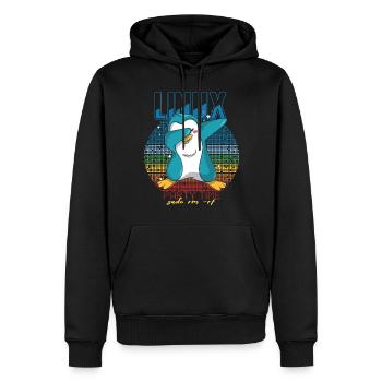 Linux Party Sudo Root Geek Mignon Pingouin Nerd Progr - Sweat à capuche Premium bio Homme - noir - Devant - Nico (187cm)