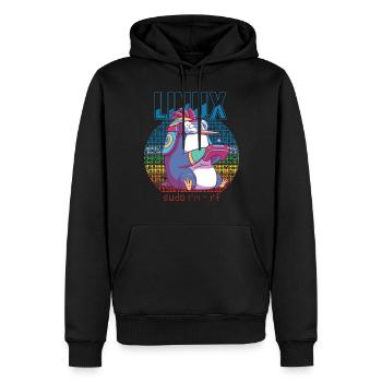 Linux Gamer Sudo Root Geek Admin Penguin Nerd Prog - Sweat à capuche Premium bio Homme - noir - Devant - Nico (187cm)