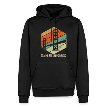 San Francisco Souvenir Californie Golden Gate Bri - Sweat à capuche Premium bio Homme - noir - Devant - Nico (187cm)