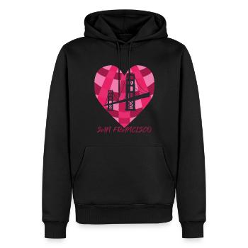 J’adore les souvenirs Golden Gate Brid de San Francisco - Sweat à capuche Premium bio Homme - noir - Devant - Nico (187cm)