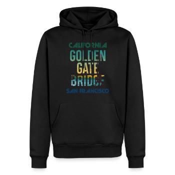 Golden Gate Bridge Souvenir San Francisco Tour à - Sweat à capuche Premium bio Homme - noir - Devant - Nico (187cm)