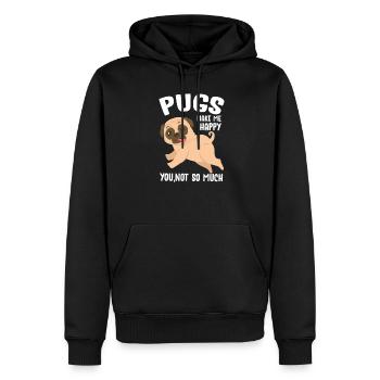 Carlin Chien Chien Ami Pet Pug Pug Pug Cadeau - Sweat à capuche Premium bio Homme - noir - Devant - Nico (187cm)