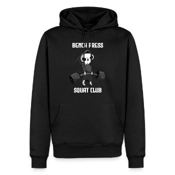 Bench Press Squad Club Workout Grim Reaper Training - Sweat à capuche Premium bio Homme - noir - Devant - Nico (187cm)