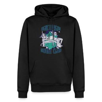 Bench Press Training Strength Training Gym M - Sweat à capuche Premium bio Homme - noir - Devant - Nico (187cm)