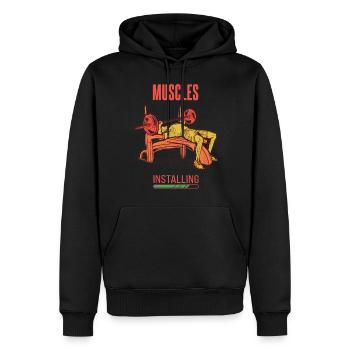 Muscles de développé couché, la tension de poids de l’entraînement thoracique - Sweat à capuche Premium bio Homme - noir - Devant - Nico (187cm)