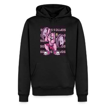 Squad Rabbit Gym Motivation Workout Krafttraining - Männer Premium Bio Hoodie - Schwarz - Vorne - Nico (187cm)