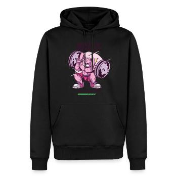 Muskeln installieren Rabbit Gym Motivation Workout - Männer Premium Bio Hoodie - Schwarz - Vorne - Nico (187cm)