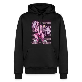 More Weight Rabbit Gym Workout Motivation Kraf - Men’s Premium Organic Hoodie - black - Front - Nico (187cm)
