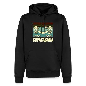 Copacabana Rio Palms Summer Beach Sun Brazil - Men’s Premium Organic Hoodie - black - Front - Nico (187cm)