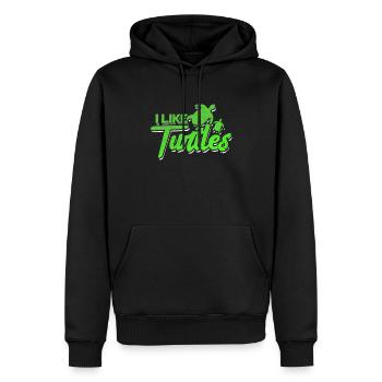 Tortue - Sweat à capuche Premium bio Homme - noir - Devant - Nico (187cm)