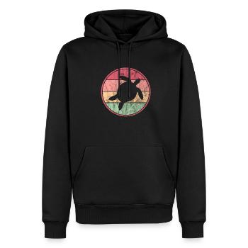 Tortue - Sweat à capuche Premium bio Homme - noir - Devant - Nico (187cm)