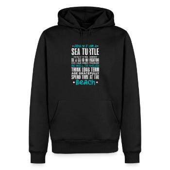 Tortue - Sweat à capuche Premium bio Homme - noir - Devant - Nico (187cm)