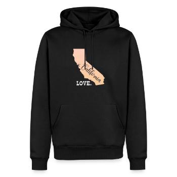 Kalifornien - Männer Premium Bio Hoodie - Schwarz - Vorne - Nico (187cm)