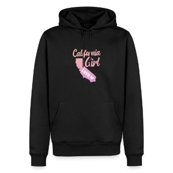 Kalifornien - Männer Premium Bio Hoodie - Schwarz - Vorne - Nico (187cm)
