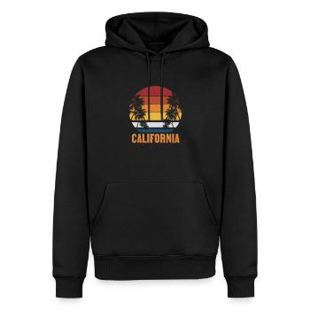 Kalifornien - Männer Premium Bio Hoodie - Schwarz - Vorne - Nico (187cm)
