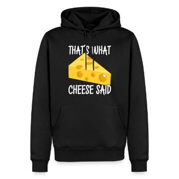 Amateurs de fromage Gouda - Sweat à capuche Premium bio Homme - noir - Devant - Nico (187cm)