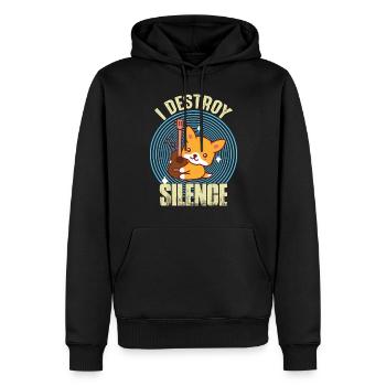 Guitare Destroy Silence Nice Fox guitariste Rockgi - Sweat à capuche Premium bio Homme - noir - Devant - Nico (187cm)