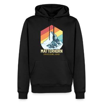 Matterhorn Alpes Suisse Souvenir Zermatt Ski - Sweat à capuche Premium bio Homme - noir - Devant - Nico (187cm)
