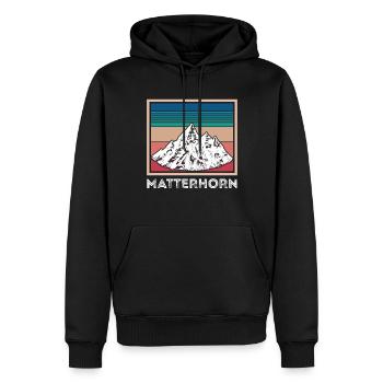 Alpen Cervin Suisse Souvenir Ski Zermatt Skif - Sweat à capuche Premium bio Homme - noir - Devant - Nico (187cm)