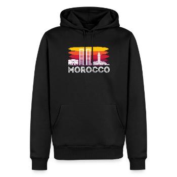 Marokkaner Tourist Marokko Skyline Afrika Gibralta - Männer Premium Bio Hoodie - Schwarz - Vorne - Nico (187cm)