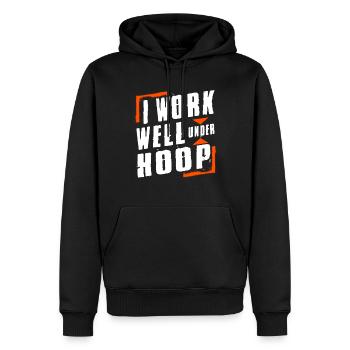 I Work Well Under Hoop Basketball Player Gift - Männer Premium Bio Hoodie - Schwarz - Vorne - Nico (187cm)