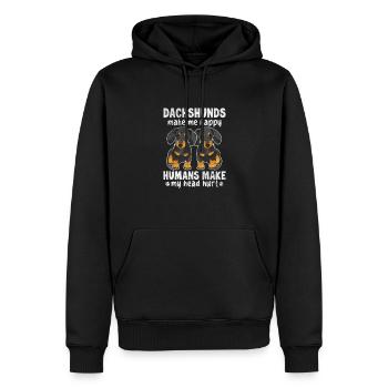 Teckel - Sweat à capuche Premium bio Homme - noir - Devant - Nico (187cm)