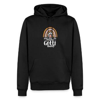 Marraine - Sweat à capuche Premium bio Homme - noir - Devant - Nico (187cm)