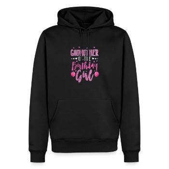 Marraine Tante Marraine Baptême Nièce Neveu Cadeau - Sweat à capuche Premium bio Homme - noir - Devant - Nico (187cm)