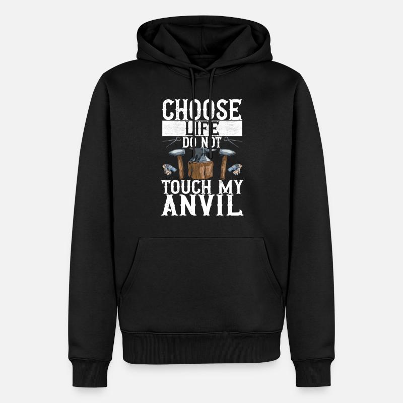 Blacksmith Forging Anvil - Men’s Premium Organic Hoodie - black