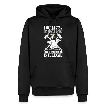 Blacksmith Forging Anvil - Men’s Premium Organic Hoodie - black - Front - Nico (187cm)