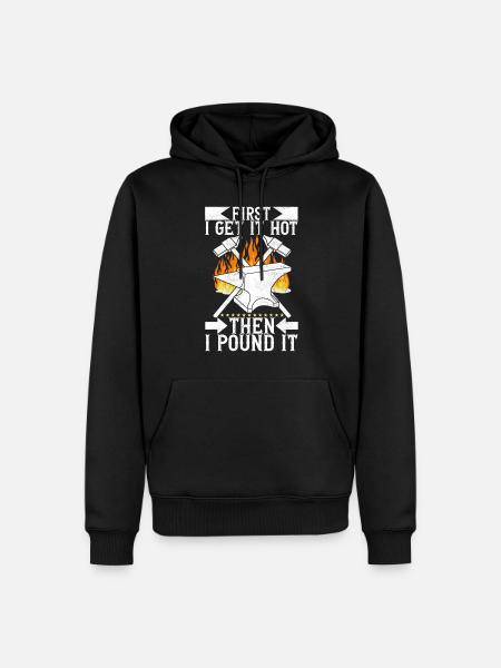 Blacksmith Forging Anvil - Men’s Premium Organic Hoodie - black