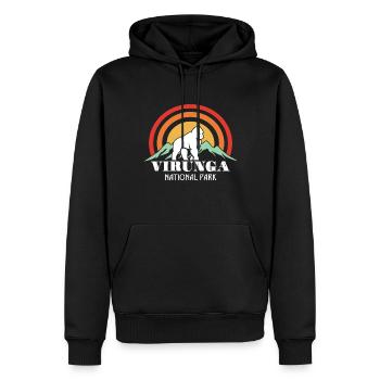 Virunga-Nationalpark-Souvenir-Gorilla-Afrika-Kongo - Männer Premium Bio Hoodie - Schwarz - Vorne - Nico (187cm)