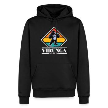 Gorilla-Virunga-Nationalpark-Souvenir-Afrika-Kongo - Männer Premium Bio Hoodie - Schwarz - Vorne - Nico (187cm)