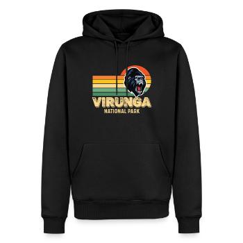 Virunga Nationalpark Safari Gorilla Afrika Kongo S - Männer Premium Bio Hoodie - Schwarz - Vorne - Nico (187cm)