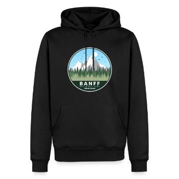 Randonnée souvenir du parc national Banff de l’Alberta - Sweat à capuche Premium bio Homme - noir - Devant - Nico (187cm)