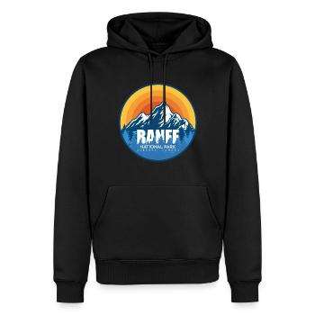 Parc national Banff Alberta Canada Souvenir - Sweat à capuche Premium bio Homme - noir - Devant - Nico (187cm)