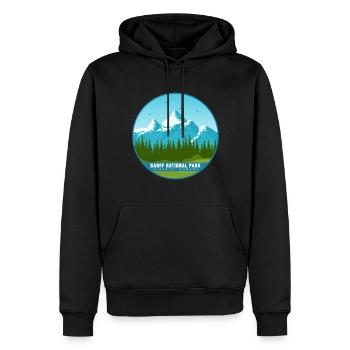 Parc national Banff Canada Alberta Souvenir Randonnée pédestre - Sweat à capuche Premium bio Homme - noir - Devant - Nico (187cm)