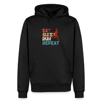 Courir - Sweat à capuche Premium bio Homme - noir - Devant - Nico (187cm)