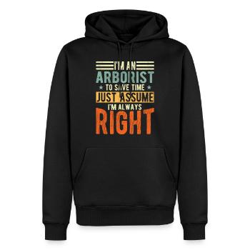 Arboriculteurs - Sweat à capuche Premium bio Homme - noir - Devant - Nico (187cm)