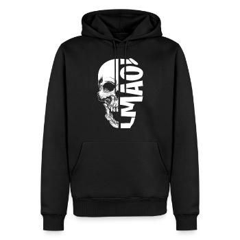 Funny Skull Thinking Albtraum Angst Tod Skelett Ko - Männer Premium Bio Hoodie - Schwarz - Vorne - Nico (187cm)
