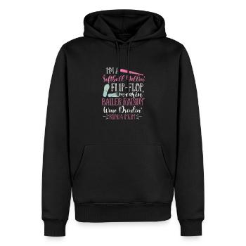 Mère de softball - Sweat à capuche Premium bio Homme - noir - Devant - Nico (187cm)