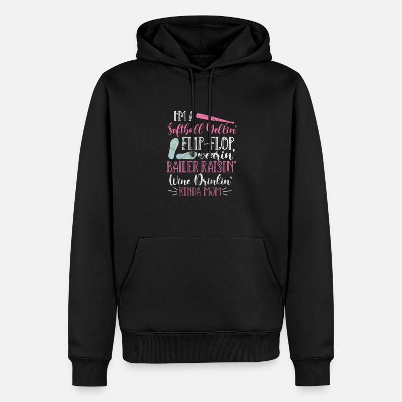 Mère de softball - Sweat à capuche Premium bio Homme - noir