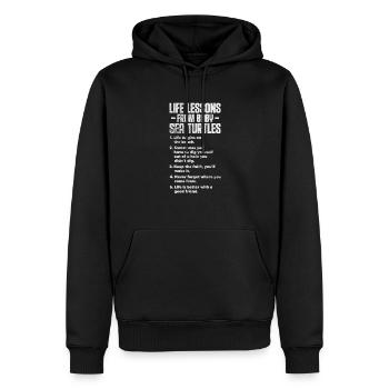 Tortue - Sweat à capuche Premium bio Homme - noir - Devant - Nico (187cm)