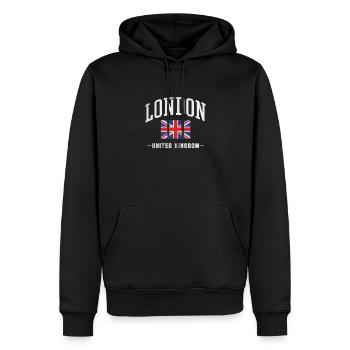London United Kingdom UK England Geschenk - Männer Premium Bio Hoodie - Schwarz - Vorne - Nico (187cm)