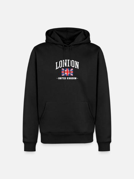 Londres - Sweat à capuche Premium bio Homme - noir