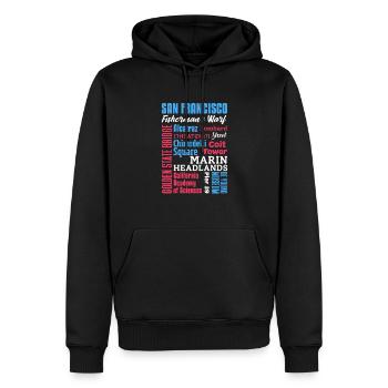 San Francisco - Men’s Premium Organic Hoodie - black - Front - Nico (187cm)