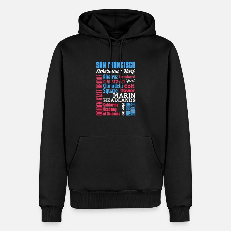 San Francisco - Männer Premium Bio Hoodie - Schwarz