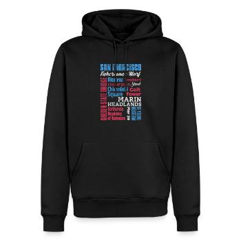 San Francisco Golden Gate California Gift - Men’s Premium Organic Hoodie - black - Front - Nico (187cm)